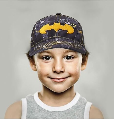 قبعة بيسبول سوبر هيرو للأولاد من دي سي كوميكس - سوبرمان ثلاثي الأبعاد، باتمان، قبعة Justice League (2T-7)، مقاس 4-7 سنوات، باتمان التسامي مع النظارات الشمسية in Saudi Arabia
