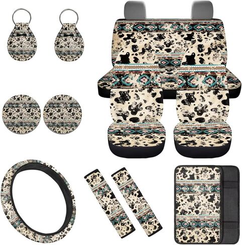 مجموعة أغطية مقاعد السيارة الأرجوانية Dreamcatcher مجموعة كاملة من 12 قطعة مع غطاء عجلة القيادة، وأغطية حزام الأمان وحامل الأكواب مع سلسلة مفاتيح، مجموعة حماية السيارات الجديدة التي تناسب السيارات الرياضية متعددة الاستخدامات in Kuwait
