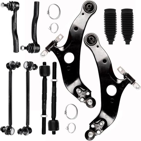 10PCS ASTOU Front Suspension Kit fit for 2004 2005 2006 2007 2008 2009 2010 for Toyota Sienna Lower Control Arm And Ball Joints Sway Bar Links Inner Outer Tie Rod Ends w/Steering Boots in Saudi Arabia