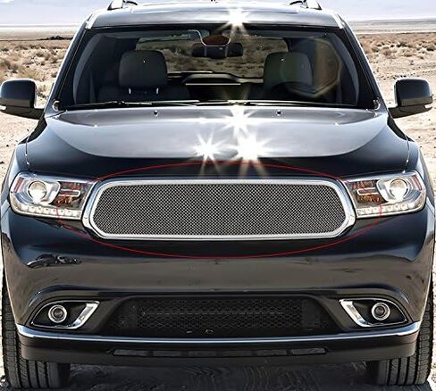 HD Ridez Premium Stainless Steel Chrome Mesh Front Grille Grill Insert Compatible with Dodge Durango 2014-2020 15 16 17 18 19 Main Upper HDR-GRDB3652T in Saudi Arabia