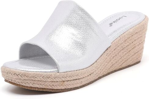 Luoika Women's Wide Width Wedge Slides Sandals, Slip on Plateform Wedge Pump Heel Casual Summer Sandals for Women. in Saudi Arabia