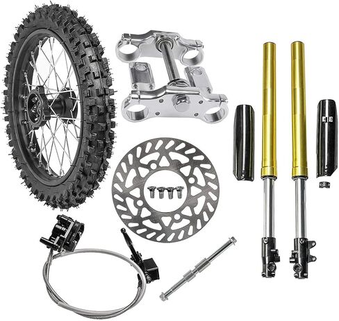 Front Forks Triple Clamps Disc Brake Kit with 14" Wheel 60/100-14 Tire and Rim for Dirt Pit Bike KX65 XR CRF70 50cc 70cc 90cc 110cc 125cc SSR Taotao Apollo Coolster in Saudi Arabia