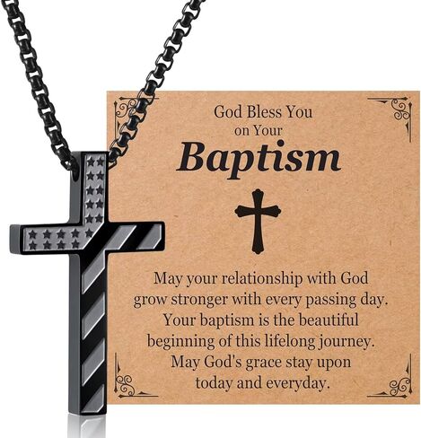 قلادات متقاطعة للأولاد المراهقين للمعمودية، والتواصل الأول، وهدايا التأكيد، مجوهرات مسيحية كاثوليكية، حشوات تخزين عيد الفصح in Kuwait