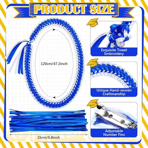 8th Grade 2026 Graduation Leis Class of 2026 Graduation Ribbon Leis 47 Inch 8th Grade Braided Ribbon Necklace Decorations for High School University Grad Party Accessories in Saudi Arabia