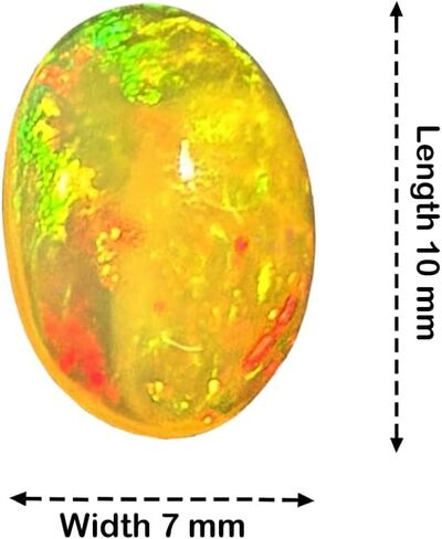 AA+ Ethiopian Opal Cabochon 10mm x 6mm – Natural Loose Gemstone, Premium Quality, Unique Jewelry Supply for Rings, Pendants, and Earrings in Saudi Arabia