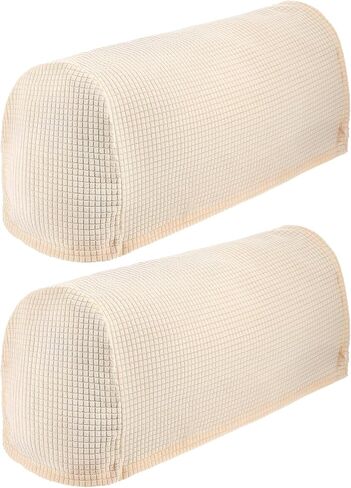 Couch Armrest Covers,Soft Sofa Arm Covers Set of 2, Stretch Arm Chair Cover for Recliners for Protect Chairs/Sofas Machine Washable, Khaki in Saudi Arabia