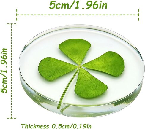 St. Patrick's Day Real Four Leaf Clover, Good Luck Charm Pocket Token, Irish Gifts for Friends, Family, 1.96" (Large Size - Real Four Leaf Clover Pocket Token) in Saudi Arabia