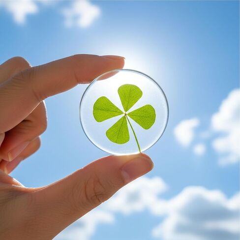St. Patrick's Day Real Four Leaf Clover, Good Luck Charm Pocket Token, Irish Gifts for Friends, Family, 1.96" (Large Size - Real Four Leaf Clover Pocket Token) in Saudi Arabia