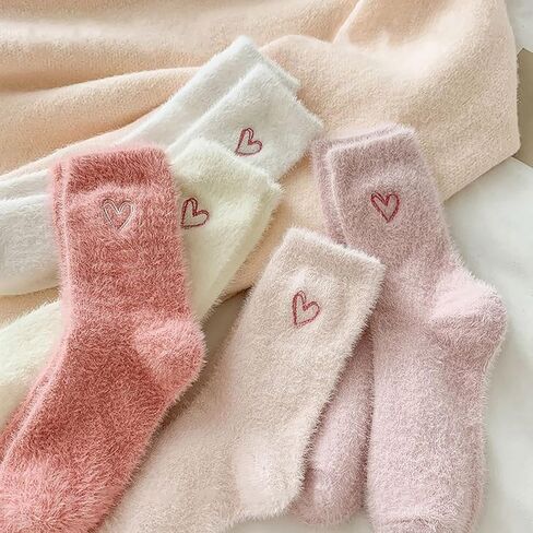 YYaaloa Womens Fuzzy Socks Cozy Fluffy Winter Warm Plush Soft Home Sleeping Socks House Socks for Women Men Christmas Gifts in Saudi Arabia