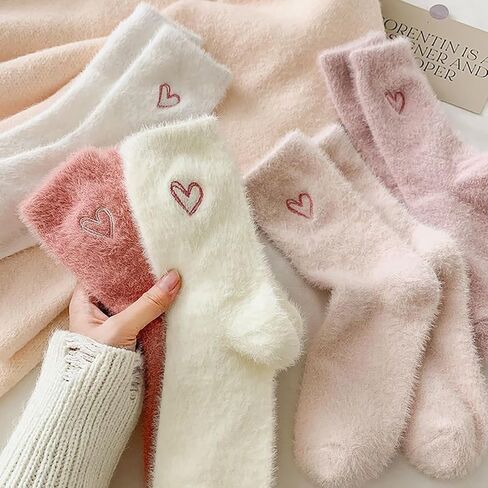 YYaaloa Womens Fuzzy Socks Cozy Fluffy Winter Warm Plush Soft Home Sleeping Socks House Socks for Women Men Christmas Gifts in Saudi Arabia