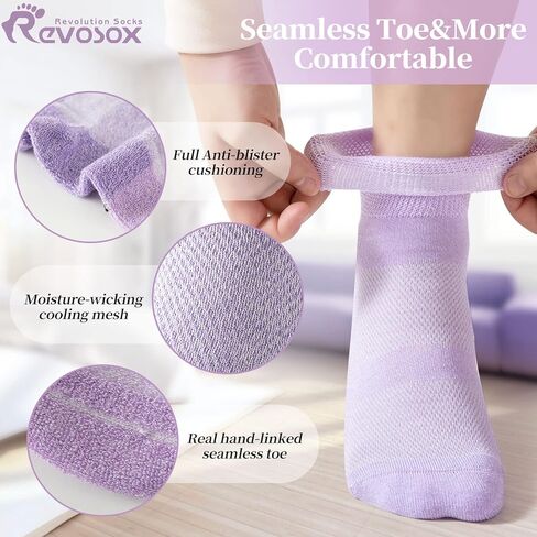 Diabetic Socks for Women Men,5 Pairs Non Binding Diabetic Ankle Wide Stretchy Loose Seamless Socks 7-9 9-11 in Kuwait