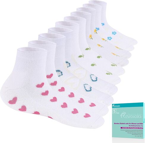 Diabetic Socks for Women Men,5 Pairs Non Binding Diabetic Ankle Wide Stretchy Loose Seamless Socks 7-9 9-11 in Kuwait