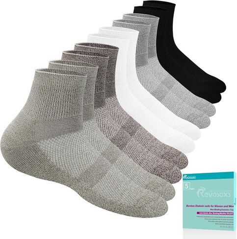 Diabetic Socks for Women Men,5 Pairs Non Binding Diabetic Ankle Wide Stretchy Loose Seamless Socks 7-9 9-11 in Kuwait