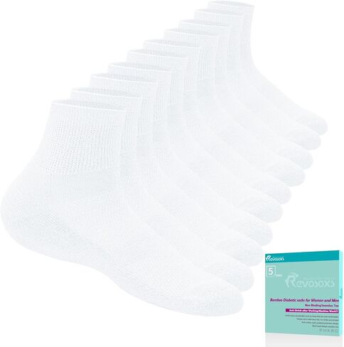 Diabetic Socks for Women Men,5 Pairs Non Binding Diabetic Ankle Wide Stretchy Loose Seamless Socks 7-9 9-11 in Kuwait