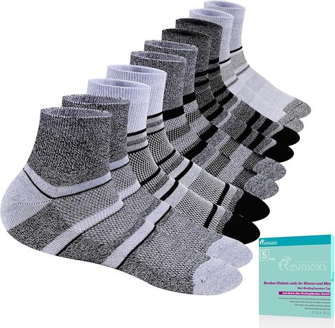 Diabetic Socks for Women Men,5 Pairs Non Binding Diabetic Ankle Wide Stretchy Loose Seamless Socks 7-9 9-11 in Kuwait