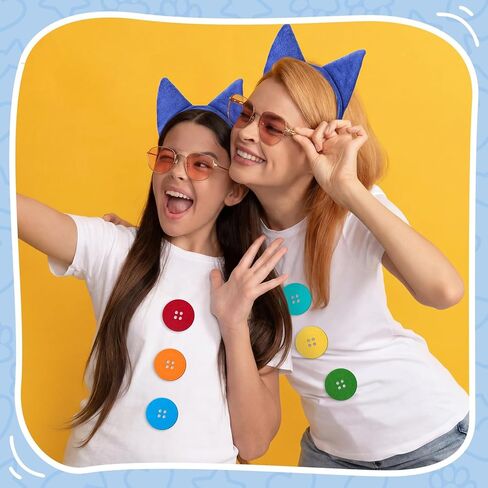 6 Set Blue Cat Costume Set Include Blue Cat Ear Headband with Tail Button Patches Heart Felt Stickers for 100th Day of School Stage Cosplay Read Book Day Dress up Halloween Costume in Saudi Arabia