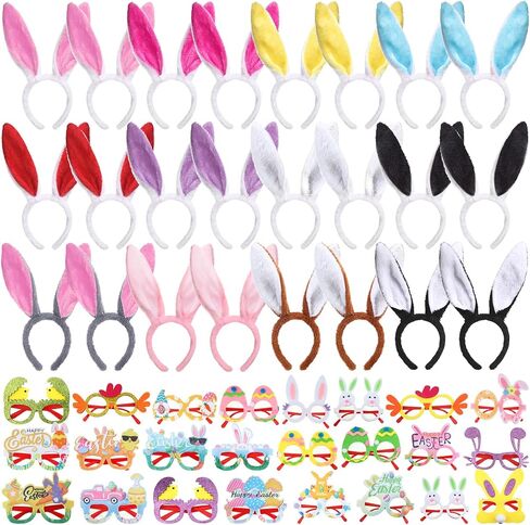 Lyrow Easter Party Favors Include Plush Bunny Ear Headbands and Easter Eye Glasses Photo Props in Saudi Arabia
