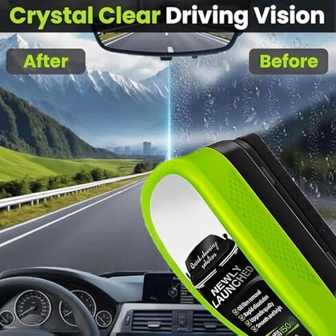 3 عبوات من منظف الزجاج الأمامي ذو الرؤية الواضحة للسيارات، فرشاة تنظيف فيلم الزيت لنوافذ السيارة، منظف الزجاج ذو الرؤية الواضحة أداة تنظيف الزجاج الأمامي للسيارة لتحسين وضوح الزجاج الأمامي ورؤيته in Kuwait