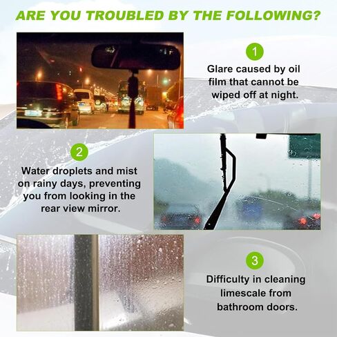 3 عبوات من منظف الزجاج الأمامي ذو الرؤية الواضحة للسيارات، فرشاة تنظيف فيلم الزيت لنوافذ السيارة، منظف الزجاج ذو الرؤية الواضحة أداة تنظيف الزجاج الأمامي للسيارة لتحسين وضوح الزجاج الأمامي ورؤيته in Kuwait