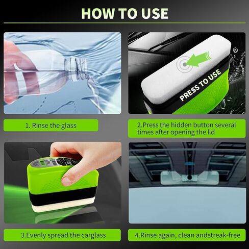 فرشاة تنظيف فيلم زيت السيارات، فرشاة تنظيف فيلم الزيت لنوافذ السيارة، مزيل فيلم الزيت لنافذة السيارة، مزيل فيلم زيت الزجاج الأمامي، مزيل فيلم زيت نافذة السيارة (أخضر) in Kuwait