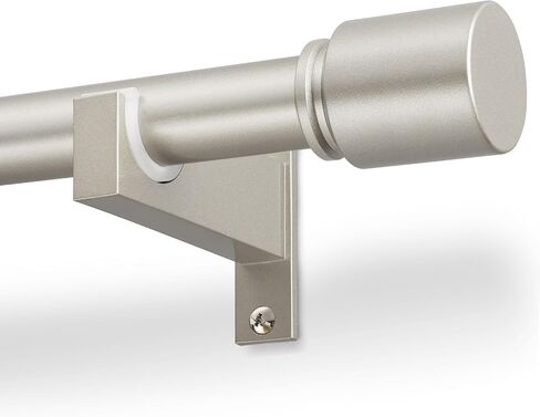 Nickel Aluminium Curtain Rods for Windows,1 Inch Adjustable Curtain Rod 48 to 84 Inch,Heavy Duty Drapery Rods with Thicken Bracket,Modern Single Rod with Aluminium Finials in Saudi Arabia