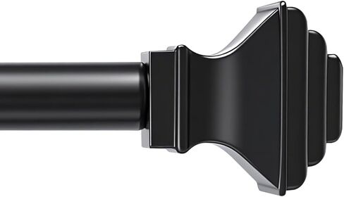 Black Iron Curtain Rod for Windows 32in to 144in With Modern Square Style finials, 1inch Diameter Adjustable Heavy Duty Indoor/Outdoor Black Rust Resistant Iron in Saudi Arabia