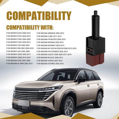Brake Light Switch, Cruise Control Cutout Switch, 25300-3RA0A 25300-4M400 Stop Lamp Stoplight Switches Assembly, Cruise Control Release Switches Compatible with Nissan Altima Infiniti EX35 in Saudi Arabia
