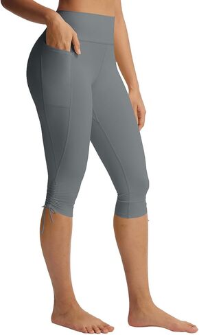 baleaf Women's Capri Leggings with Pockets High Waisted Yoga Capris Pants Tummy Control Workout Casual in Saudi Arabia