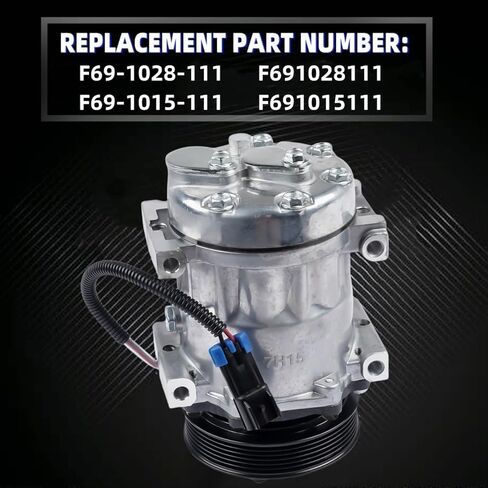 F691015111 استبدال ضاغط مكيف الهواء الجديد لـ Peterbilt 2011-2013 389 579 587 Kenworth 2019-2024 T680 Kenworth 2011-2012 T700 T800 استبدال #F69-1015-111 F69-1028-111 Vahaha in Saudi Arabia