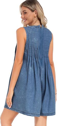 Women's Denim Romper Casual Summer Sleeveless Jean Romper Tie Front V Neck Ruffle Jean Short Overall With Pockets in Saudi Arabia