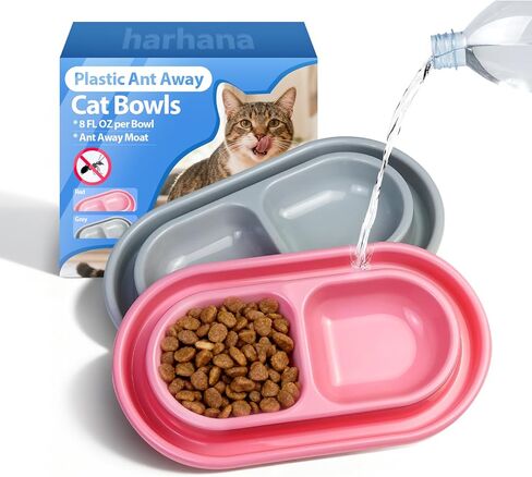 Disposable Ant Away Cat Bowls - 20 Pack Food-Friendly Plastic Bowls with Water Moat, Travel Dog & Cat Food Bowls for Outdoor Camping, Hiking, Emergency Kits (20 Packs) in Saudi Arabia