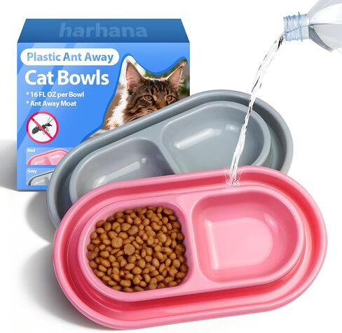 Disposable Ant Away Cat Bowls - 20 Pack Food-Friendly Plastic Bowls with Water Moat, Travel Dog & Cat Food Bowls for Outdoor Camping, Hiking, Emergency Kits (20 Packs) in Saudi Arabia