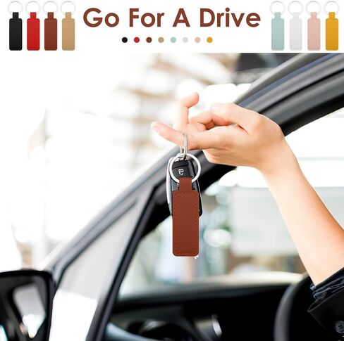 48 Pcs Leather Keychains Bulk Blanks, PU Leather Laser Engraving Keychain Set for Men Women, 9.8 x 2.4cm (3.86 x 0.94 inches) in 8 Colors - Ideal Christmas Birthday Gift in Saudi Arabia