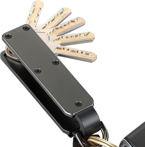 Key Organizer – Minimalist Metal Key Holder for 1-5 Keys, Compact Keychain with Clip, Noiseless & Sleek Design for Men and Women (Carbon Fiber) in Saudi Arabia