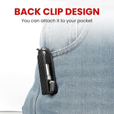 Key Organizer – Minimalist Metal Key Holder for 1-5 Keys, Compact Keychain with Clip, Noiseless & Sleek Design for Men and Women (Carbon Fiber) in Saudi Arabia