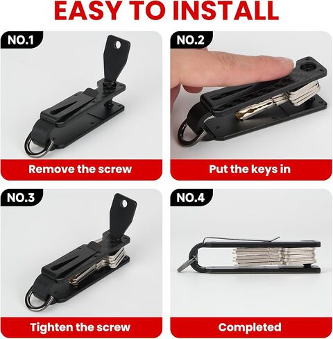 Key Organizer – Minimalist Metal Key Holder for 1-5 Keys, Compact Keychain with Clip, Noiseless & Sleek Design for Men and Women (Carbon Fiber) in Saudi Arabia