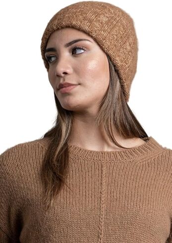 Classic Knited Alpaca Fiber Beanie - Brown in Saudi Arabia