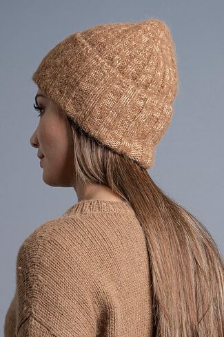 Classic Knited Alpaca Fiber Beanie - Brown in Saudi Arabia