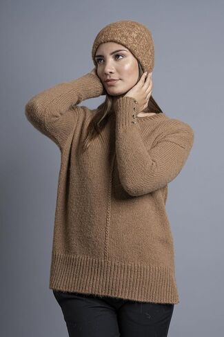Classic Knited Alpaca Fiber Beanie - Brown in Saudi Arabia