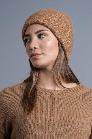 Classic Knited Alpaca Fiber Beanie - Brown in Saudi Arabia