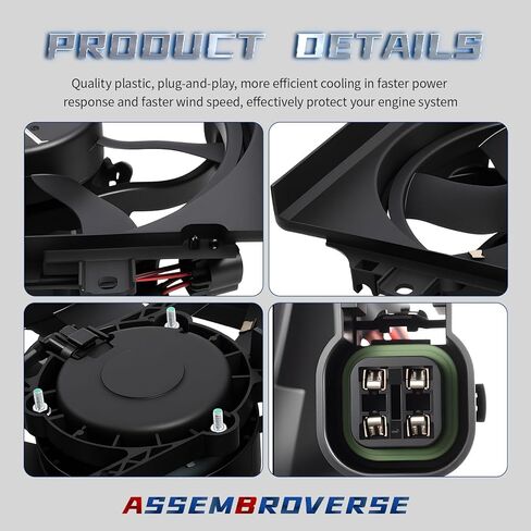 مجموعة مروحة تبريد رادياتير المحرك متوافقة مع Camaro 2010-2011 V6 3.6L استبدل 92218319 92218321 621-436 وحدة التحكم في المروحة الكهربائية المزدوجة مع محرك الكفن in Kuwait