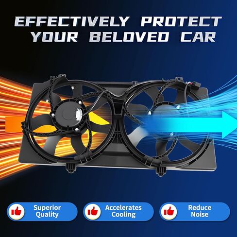 مجموعة مروحة تبريد رادياتير المحرك متوافقة مع Camaro 2010-2011 V6 3.6L استبدل 92218319 92218321 621-436 وحدة التحكم في المروحة الكهربائية المزدوجة مع محرك الكفن in Kuwait