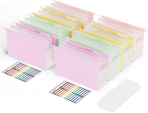 ThinkTex Extra Capacity Plastic Hanging File Folders, 4.72 Inch 8 Pack Reinforced Expanding Hang Folders Letter Size，Accordion Pocket with Movable Dividers,Heavy Duty for Filing Cabinet, Home Office in Saudi Arabia