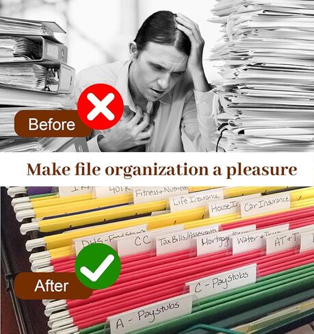 50 قطعة من عروات مجلدات الملفات المعلقة، عروات بلاستيكية مقاس 3 بوصة لتعليق ملصقات مجلدات الملفات وإدراج ورق مقاس 2 بوصة، ملصقات واضحة سهلة التعرف السريع لتنظيم الملفات والمجلدات والمجلدات in Kuwait