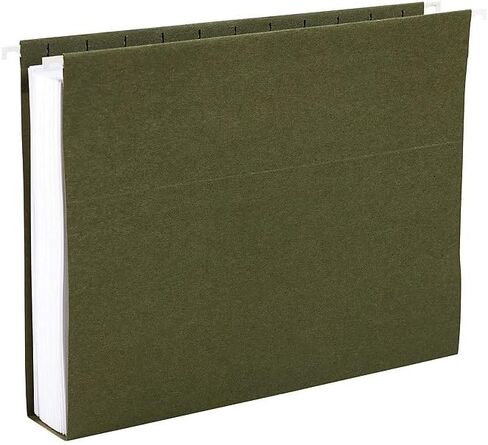 Staples Heavy‑Duty Box‑Bottom Hanging File Folders, Legal Size, 2" Expansion, 1/5‑Cut Tabs, Standard Green – 25/Box in Saudi Arabia