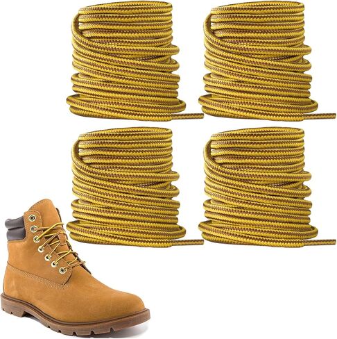 2Pairs Boot Laces for Timberland Hiking, 3/16"(4.5mm) Heavy Duty Round Shoelaces Replacement Strings for Work Boots in Saudi Arabia