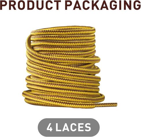 2Pairs Boot Laces for Timberland Hiking, 3/16"(4.5mm) Heavy Duty Round Shoelaces Replacement Strings for Work Boots in Saudi Arabia