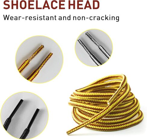 2Pairs Boot Laces for Timberland Hiking, 3/16"(4.5mm) Heavy Duty Round Shoelaces Replacement Strings for Work Boots in Saudi Arabia
