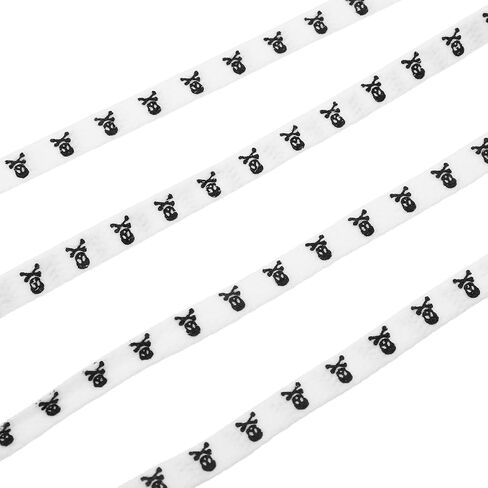 زوجان من أربطة الأحذية المسطحة على شكل جمجمة للأحذية الرياضية، أربطة قطنية مطبوعة باللونين الأبيض والأسود مقاس 120 سم، أربطة أحذية قماشية قوطية للرجال، إكسسوارات أحذية رياضية كاجوال in Kuwait