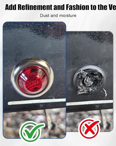 3/4" Round Stainless Steel Trim Ring Chrome Bezel Compatible with 3/4" Accent Marker Lights and All 3/4 Inch Round Marker Clearance Lights, 100PCS in Kuwait